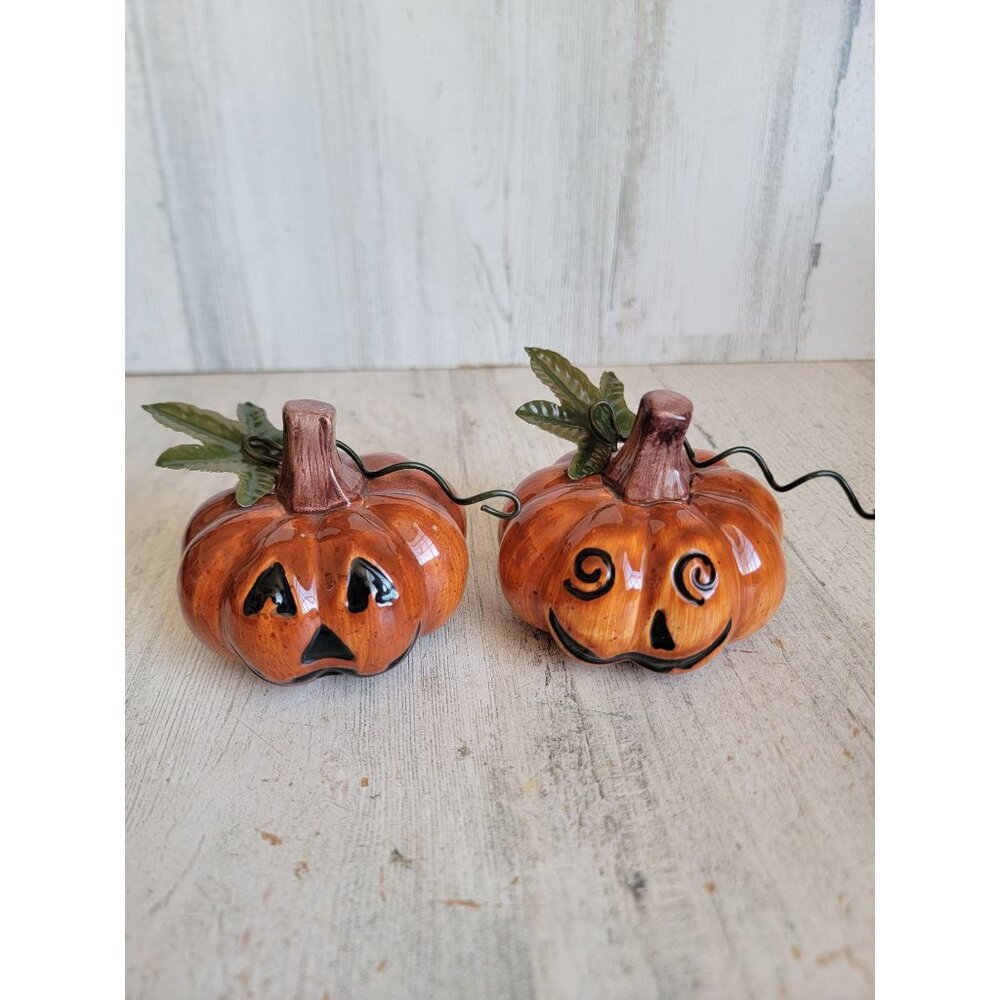 Ceramic‎ mini Halloween pumpkin home decor set fall